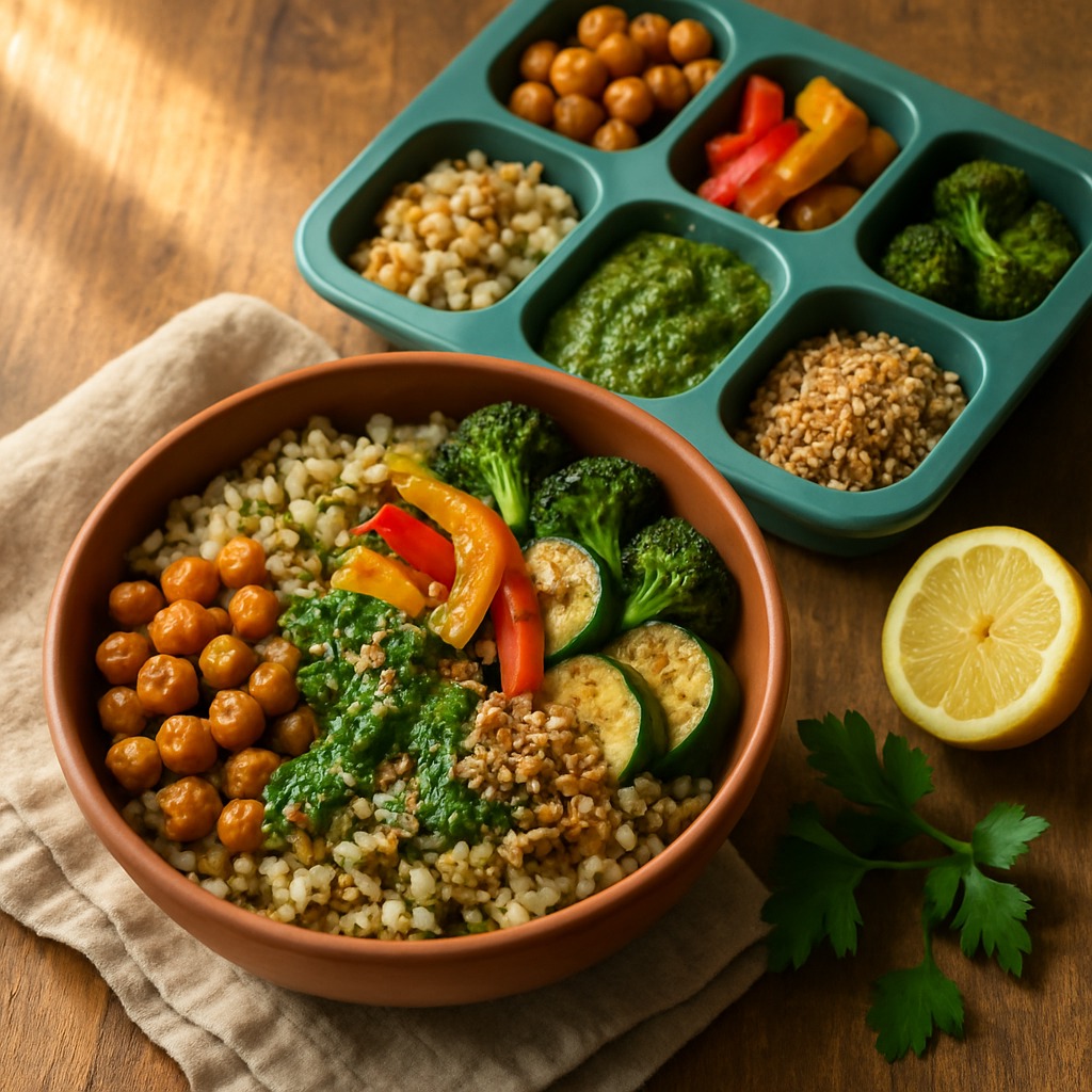 Mediterranean Grain Bowl - a combo from the Food Bricks meal prep system