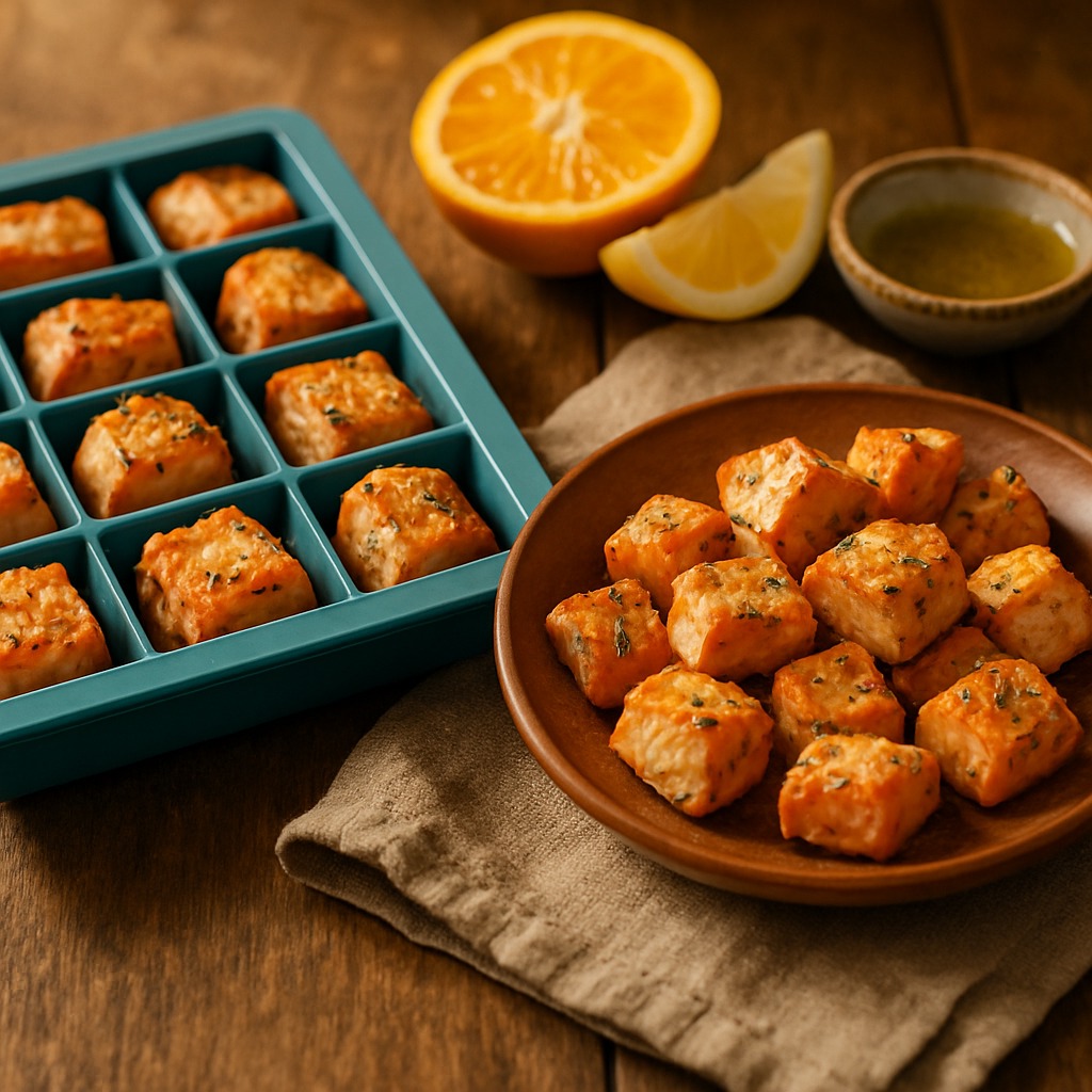 Sheet Pan Salmon Bites - a protein brick from the Food Bricks meal prep system