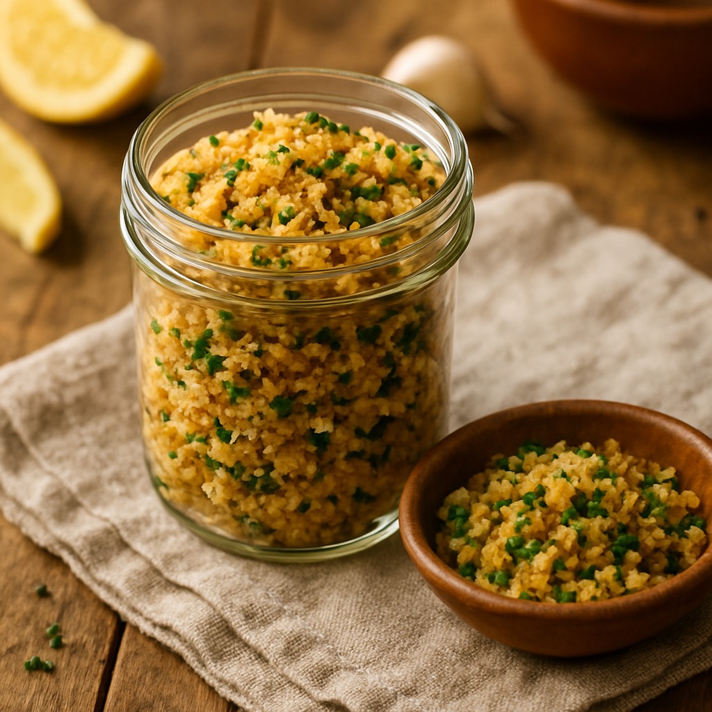 Toasted Breadcrumb Gremolata - a crunch brick from the Food Bricks meal prep system